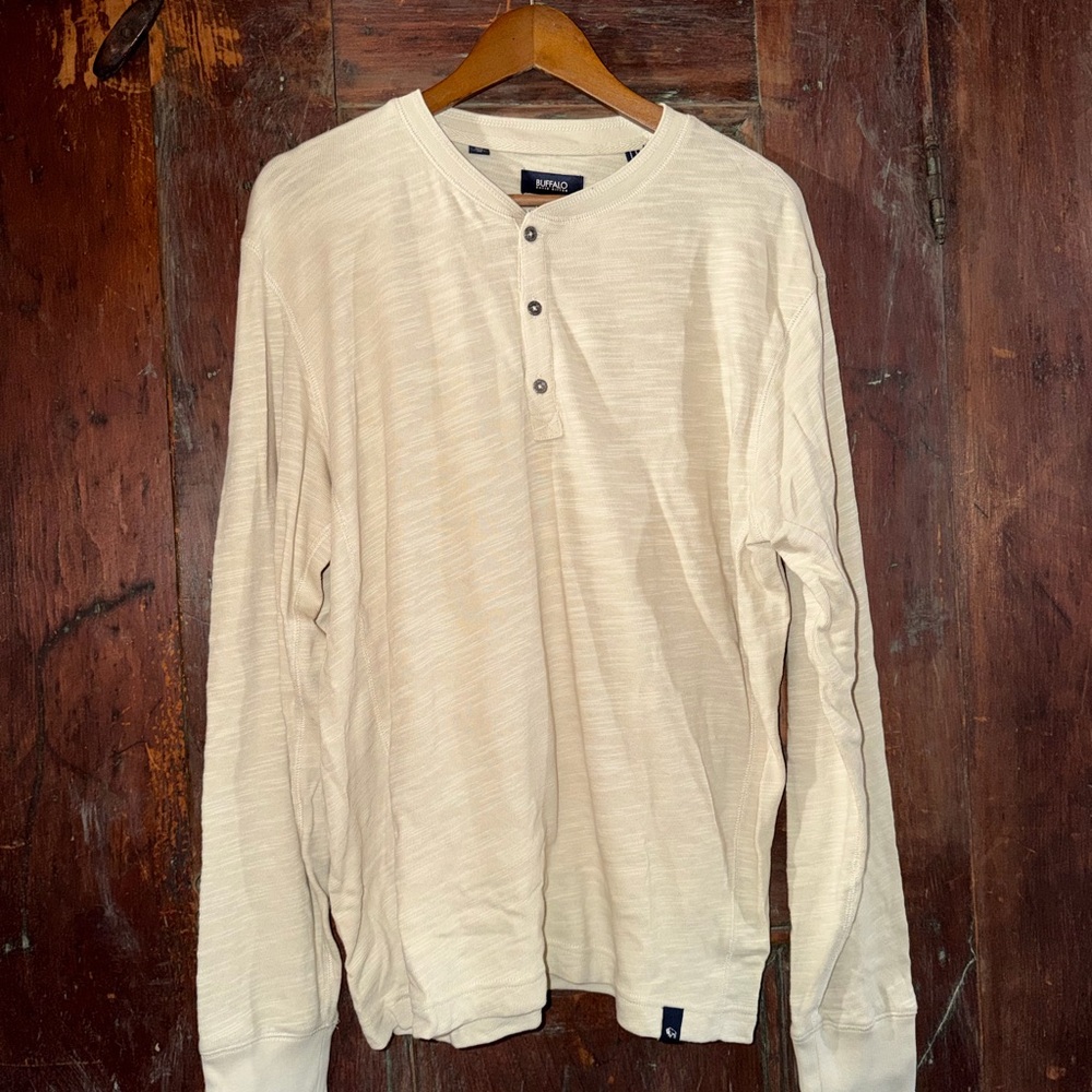 Buffalo David Bitton Cream Long-Sleeve Henley
